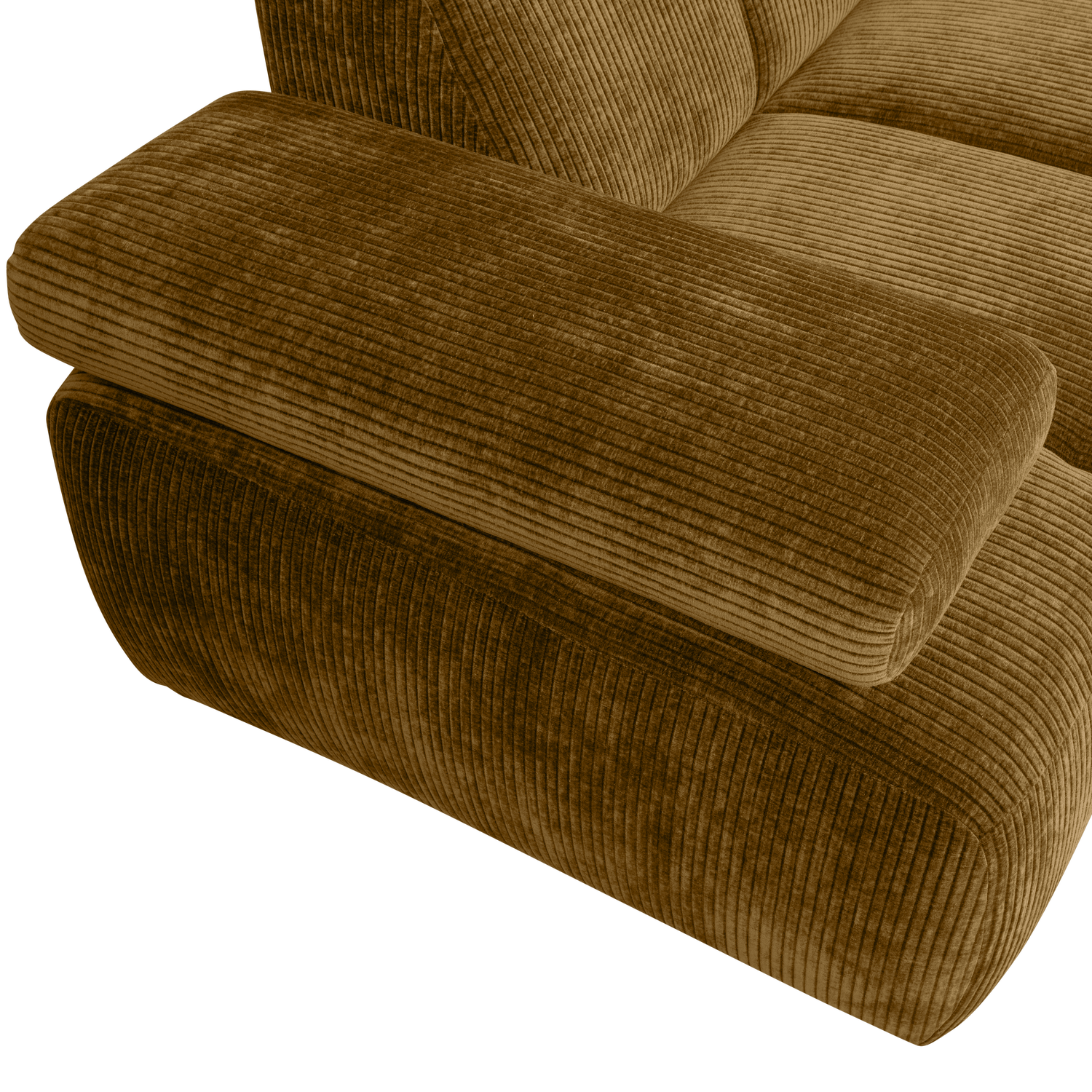 MOJO ECK SOFA RECHTS GERIPPTER WEBSTOFF HONIGGELB