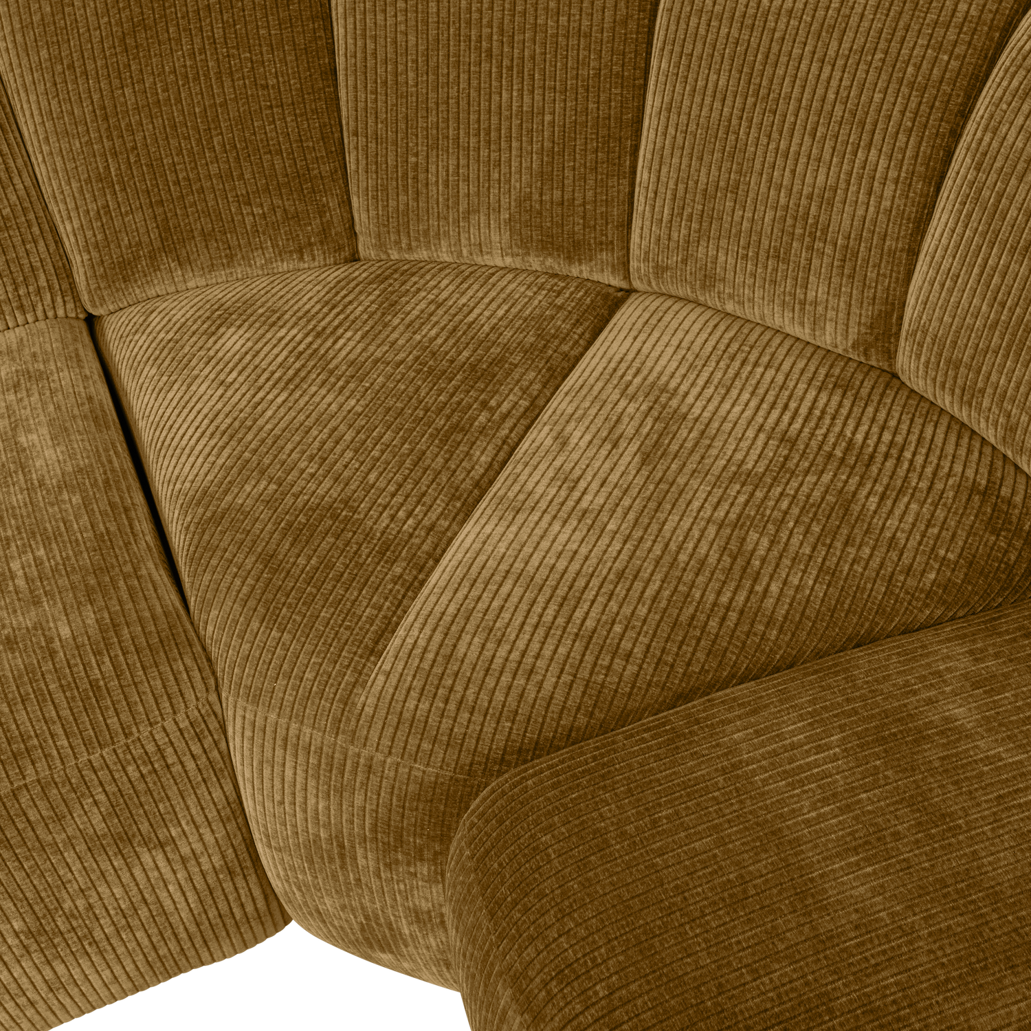 MOJO ECK SOFA RECHTS GERIPPTER WEBSTOFF HONIGGELB