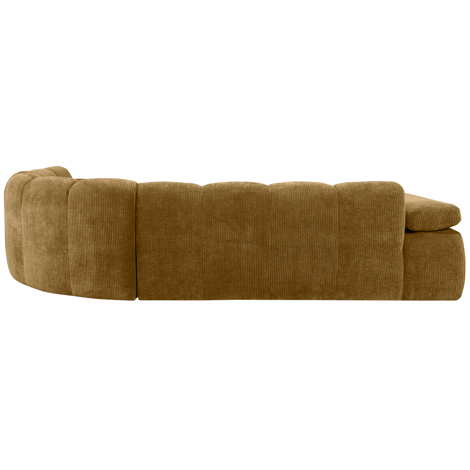MOJO ECK SOFA RECHTS GERIPPTER WEBSTOFF HONIGGELB