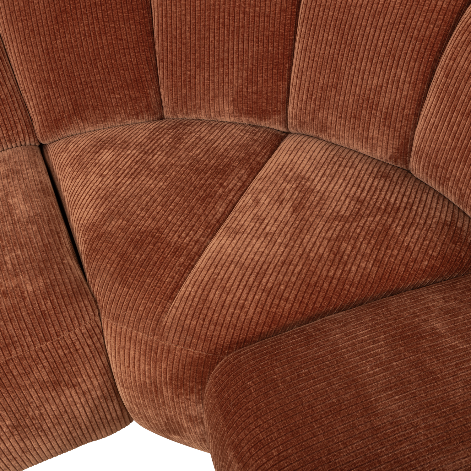 MOJO ECK SOFA RECHTS GERIPPTER WEBSTOFF ROST BRAUN