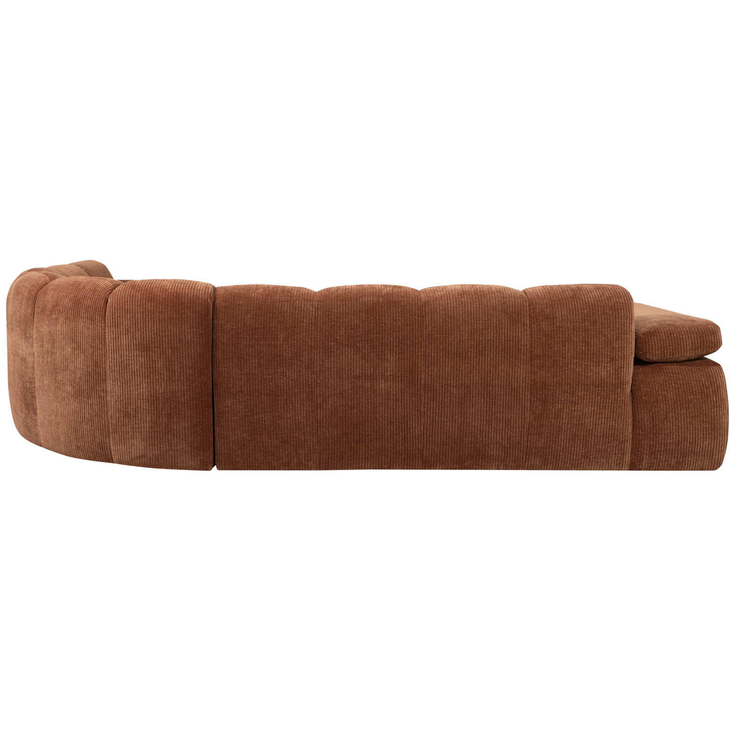 MOJO ECK SOFA RECHTS GERIPPTER WEBSTOFF ROST BRAUN