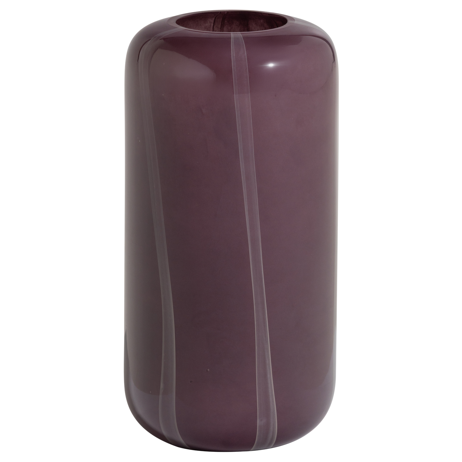 ARLES VASE GLAS PAARS MIT STREIFEN NATUR