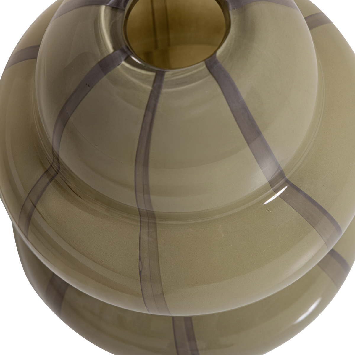 KENCY VASE GLAS GRÜN MIT STREIFEN GRAU