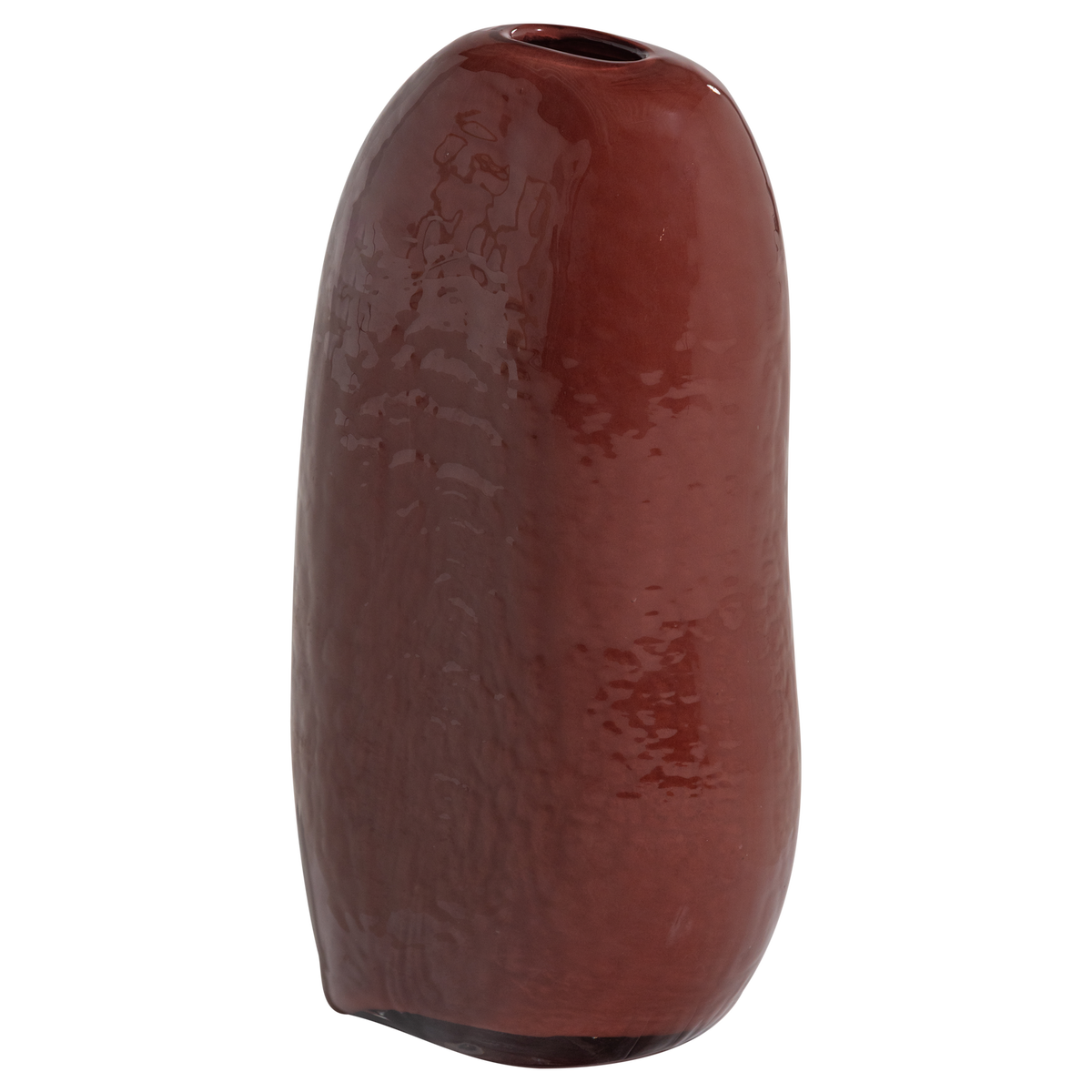 SAHIL VASE GLAS MIT STREIFEN BRAUN/ROT