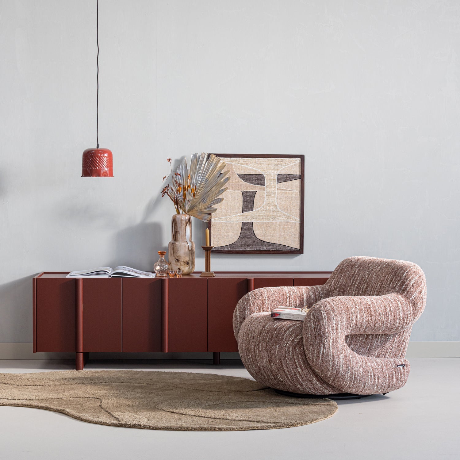FOLKE SESSEL CHENILLE ALTROSA MELANGE