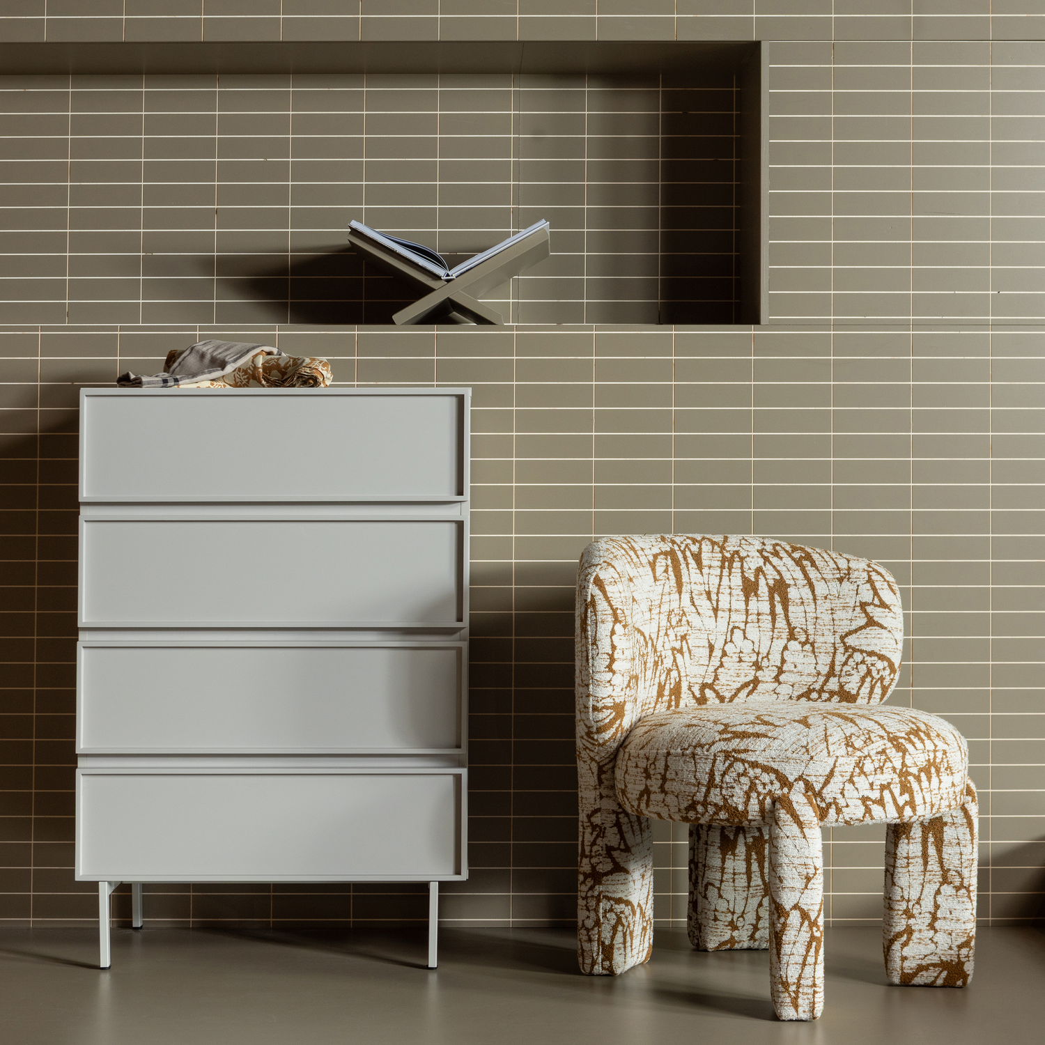 UPKE SESSEL MIT MUSTER NATURLICH/BRAUN