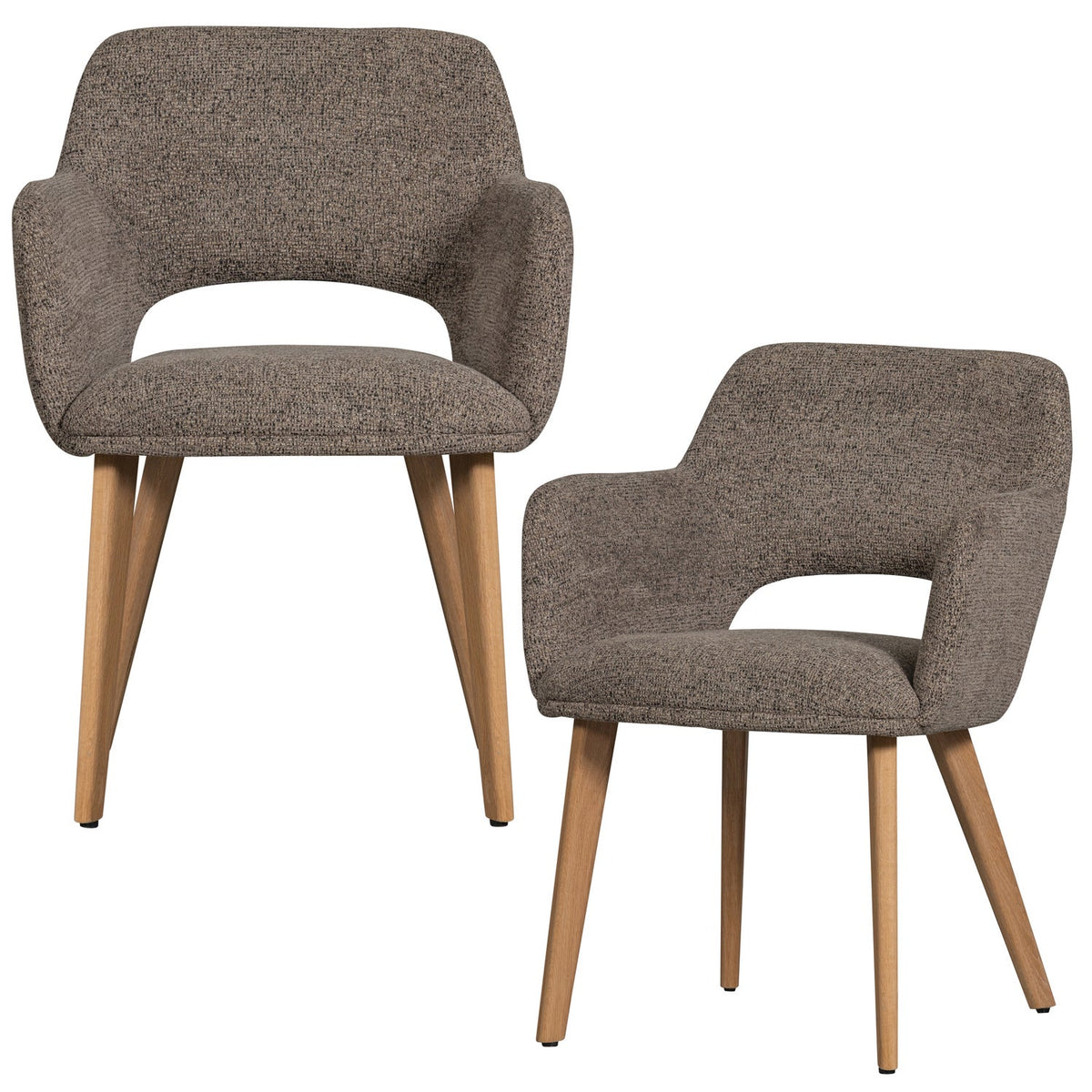 MURAT ESSZIMMERSTUHL TAUPE MIT HOLZFUSS NATUR