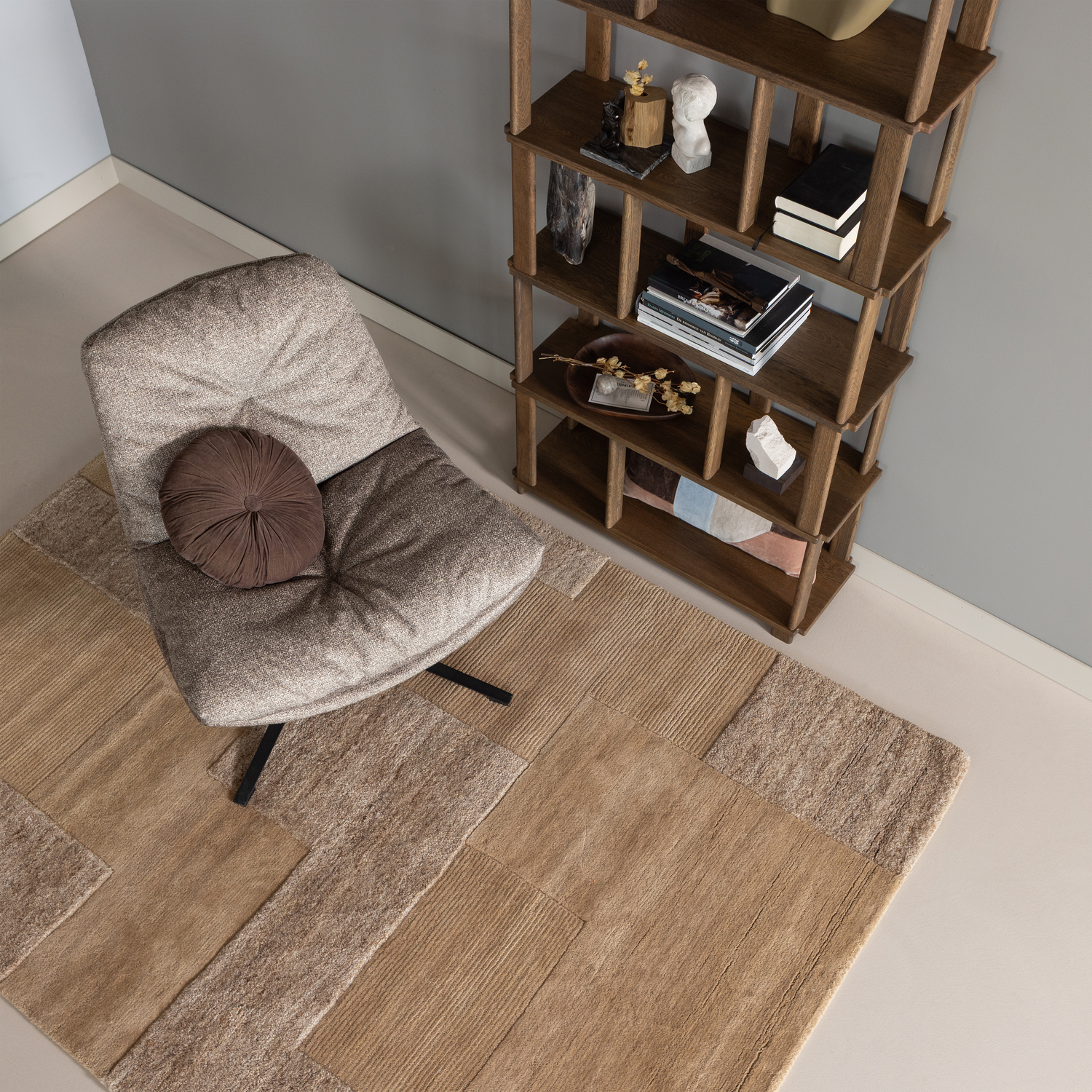 NOVEN HANDGEWOBENER TEPPICH WOLLE/BAUMWOLLE SAND 170x240CM