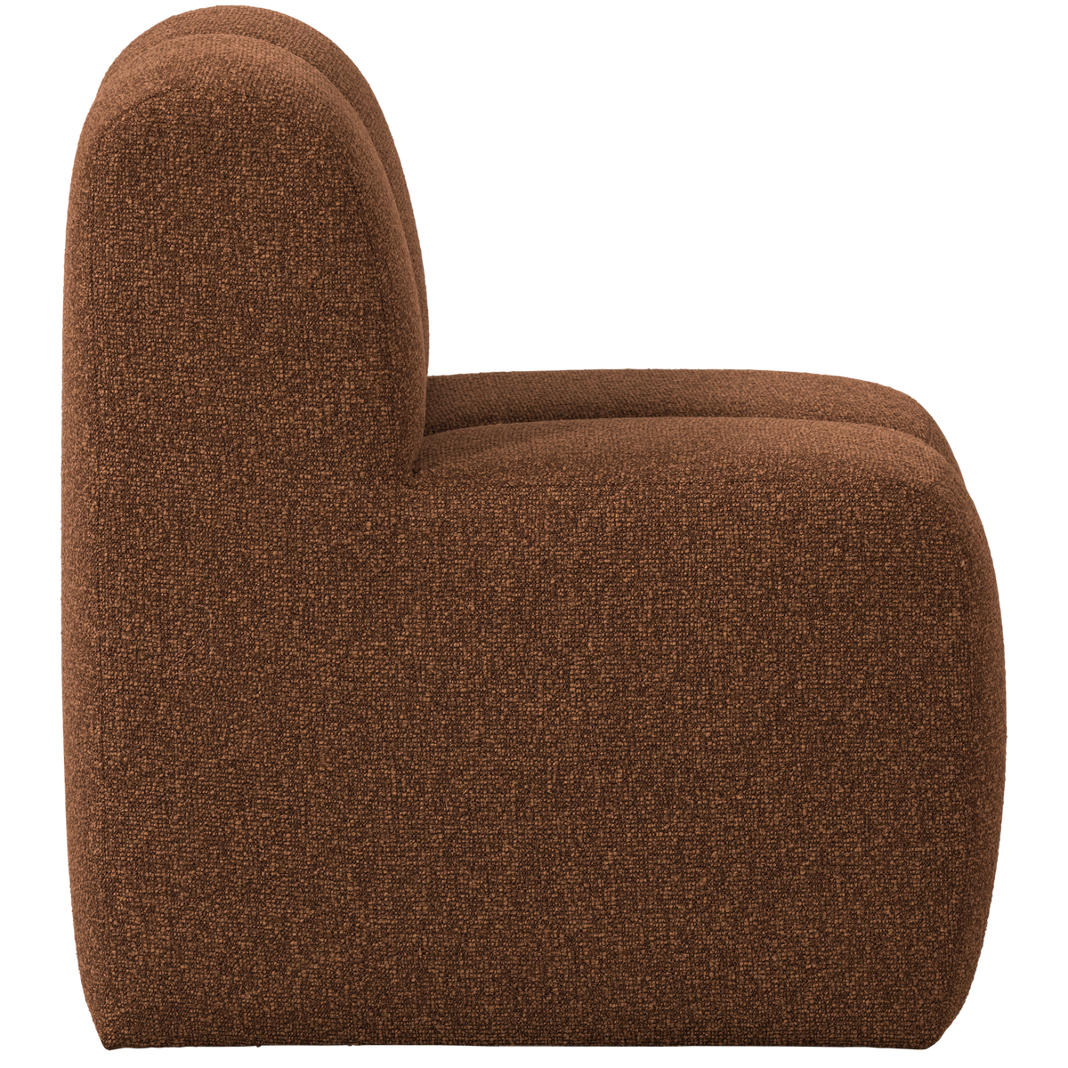 MOJO ESSBANK 84CM MIT RÜCKENLEHNE BOUCLE ROSTBRAUN MELIERT