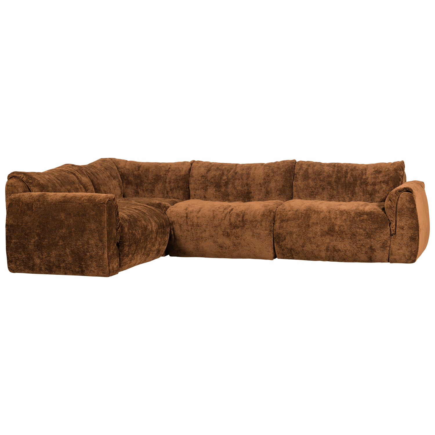 BAGGY ECKBANK LINKS 3D CHENILLE MITTELBRAUN