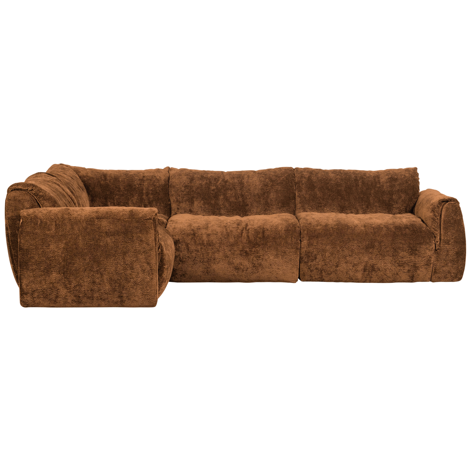 BAGGY ECKBANK LINKS 3D CHENILLE MITTELBRAUN