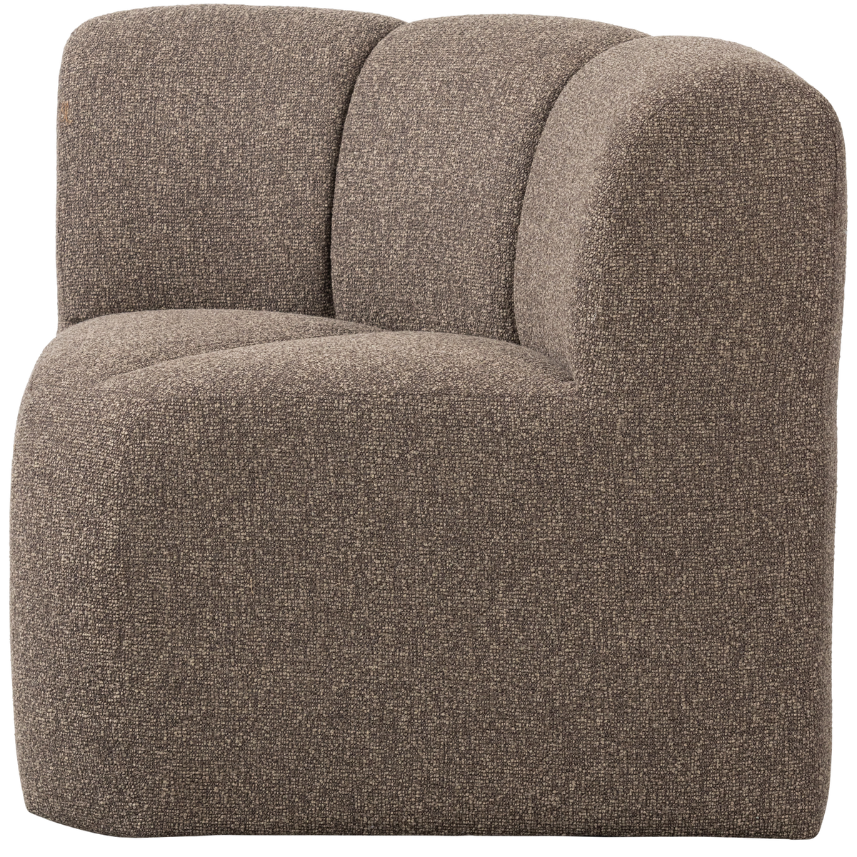 MOJO ESSBANK ECK MIT RÜCKENLEHNE BOUCLE BRAUN MELANGE