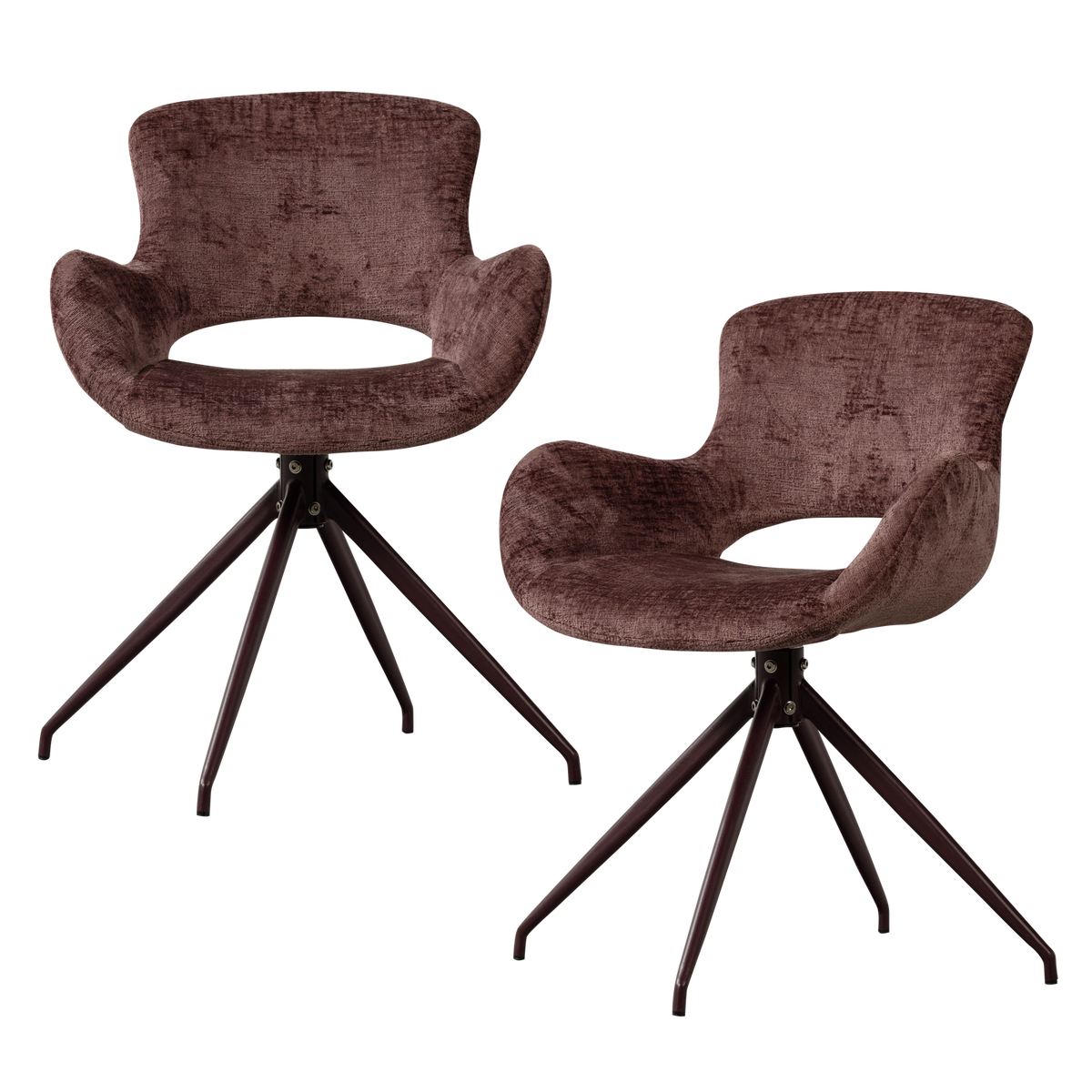 ELIVA ESSZIMMERSTUHL STRUKTUR VELVET PURPEL - 2ER SET