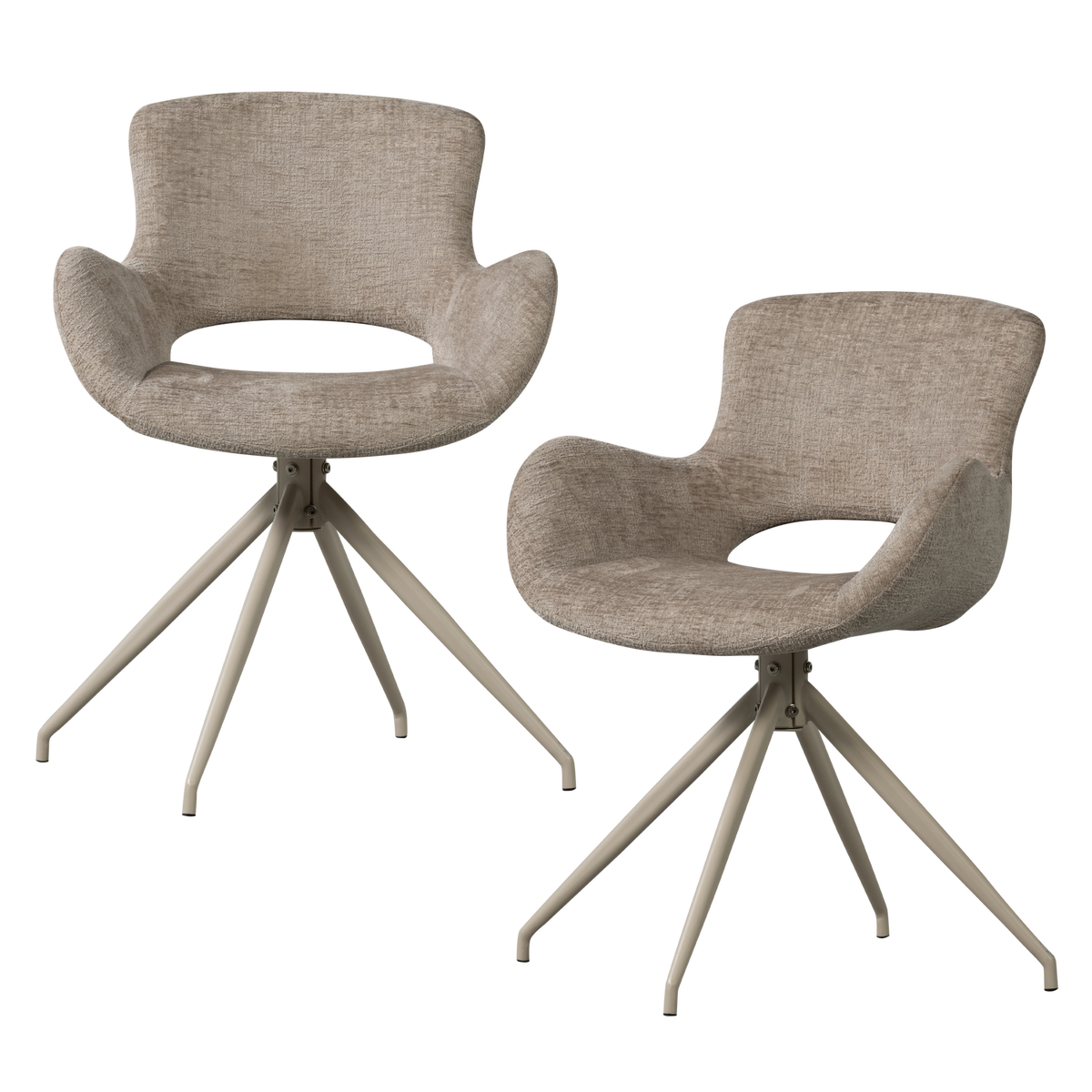 ELIVA ESSZIMMERSTUHL STRUKTUR VELVET SAND - 2ER SET