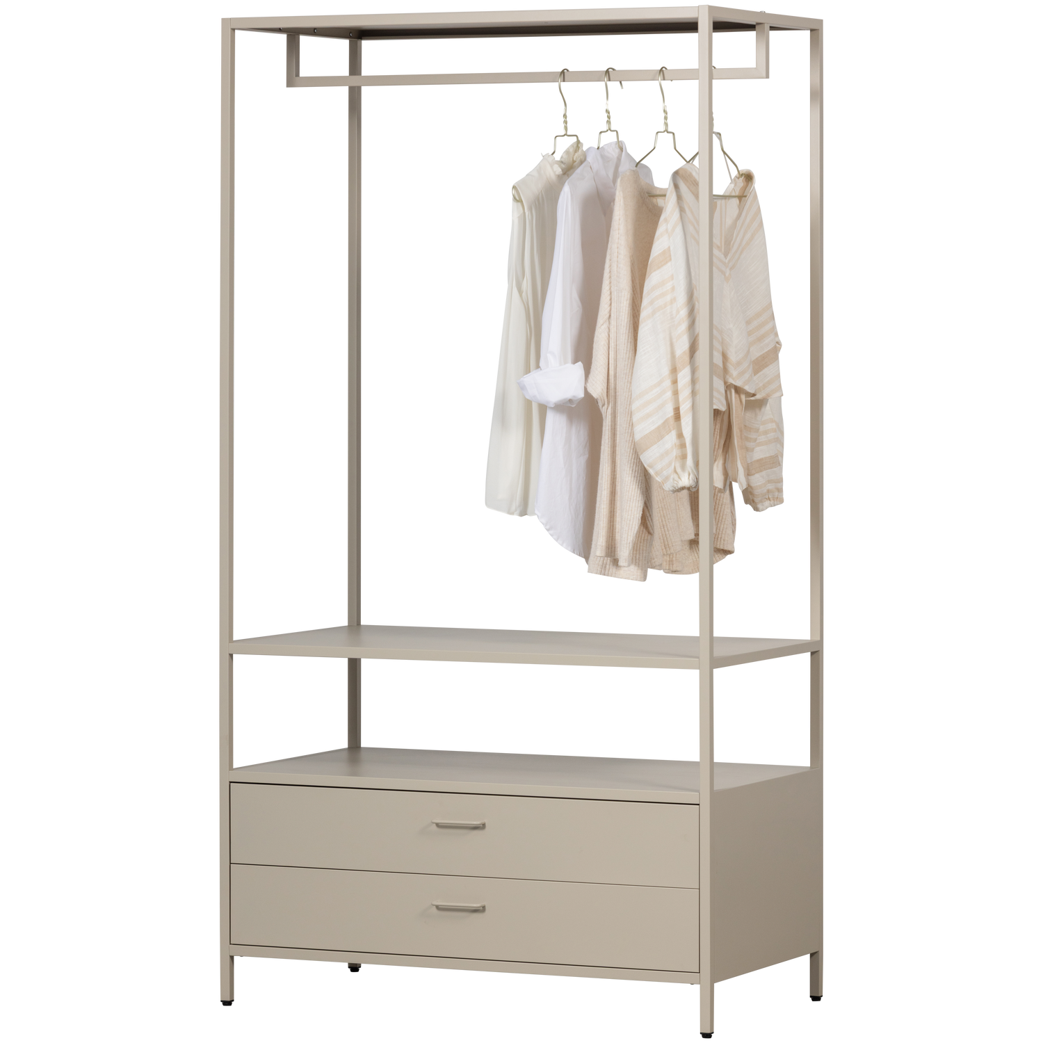 FERRIS OFFEN KLEIDERSCHRANK 100 CM METALL SAND