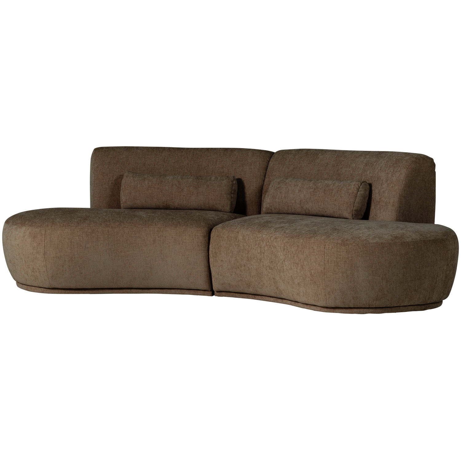 BATAVIER HALBRUNDES SOFA 4-SITZER VELVET BRAUN MELANGE