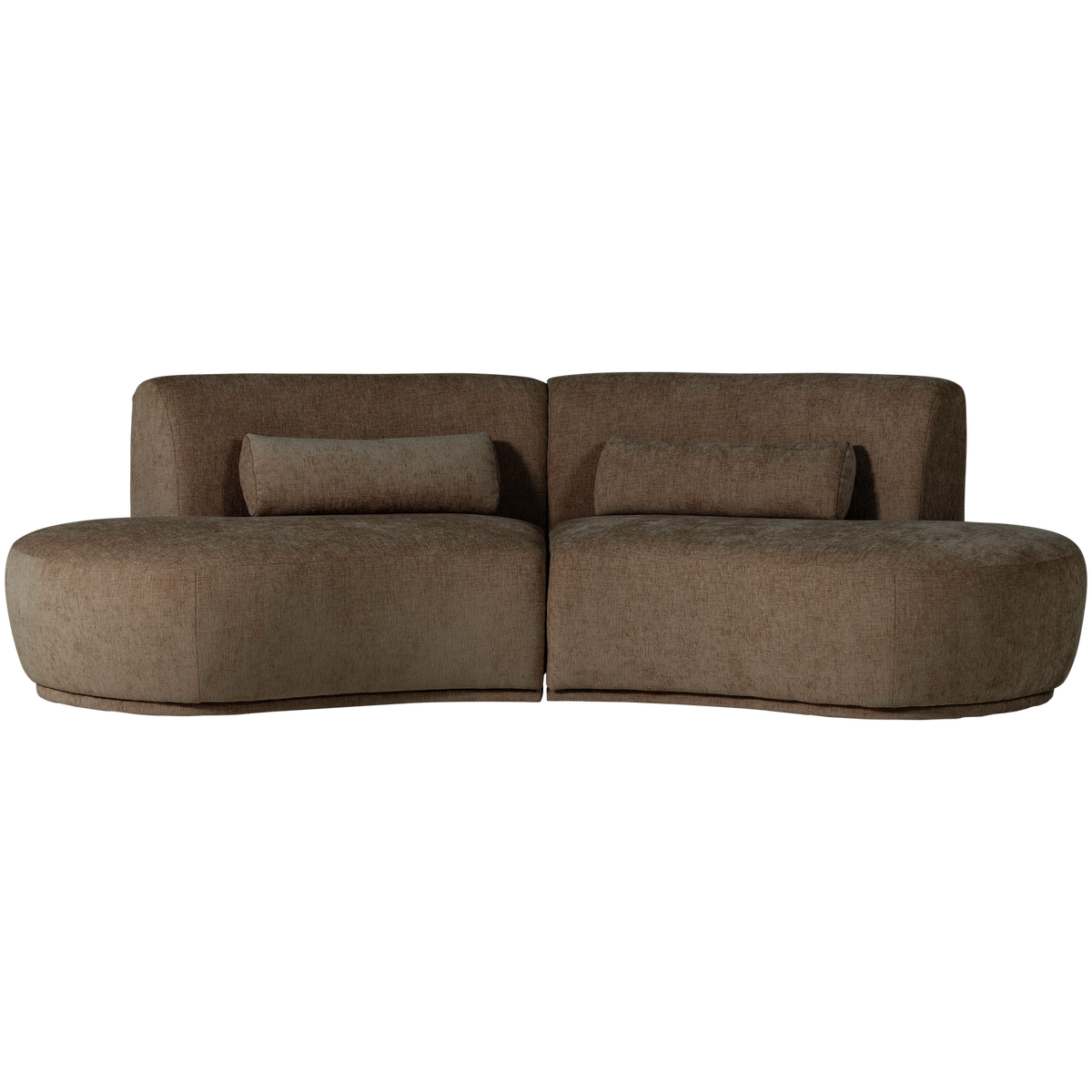 BATAVIER HALBRUNDES SOFA 4-SITZER VELVET BRAUN MELANGE