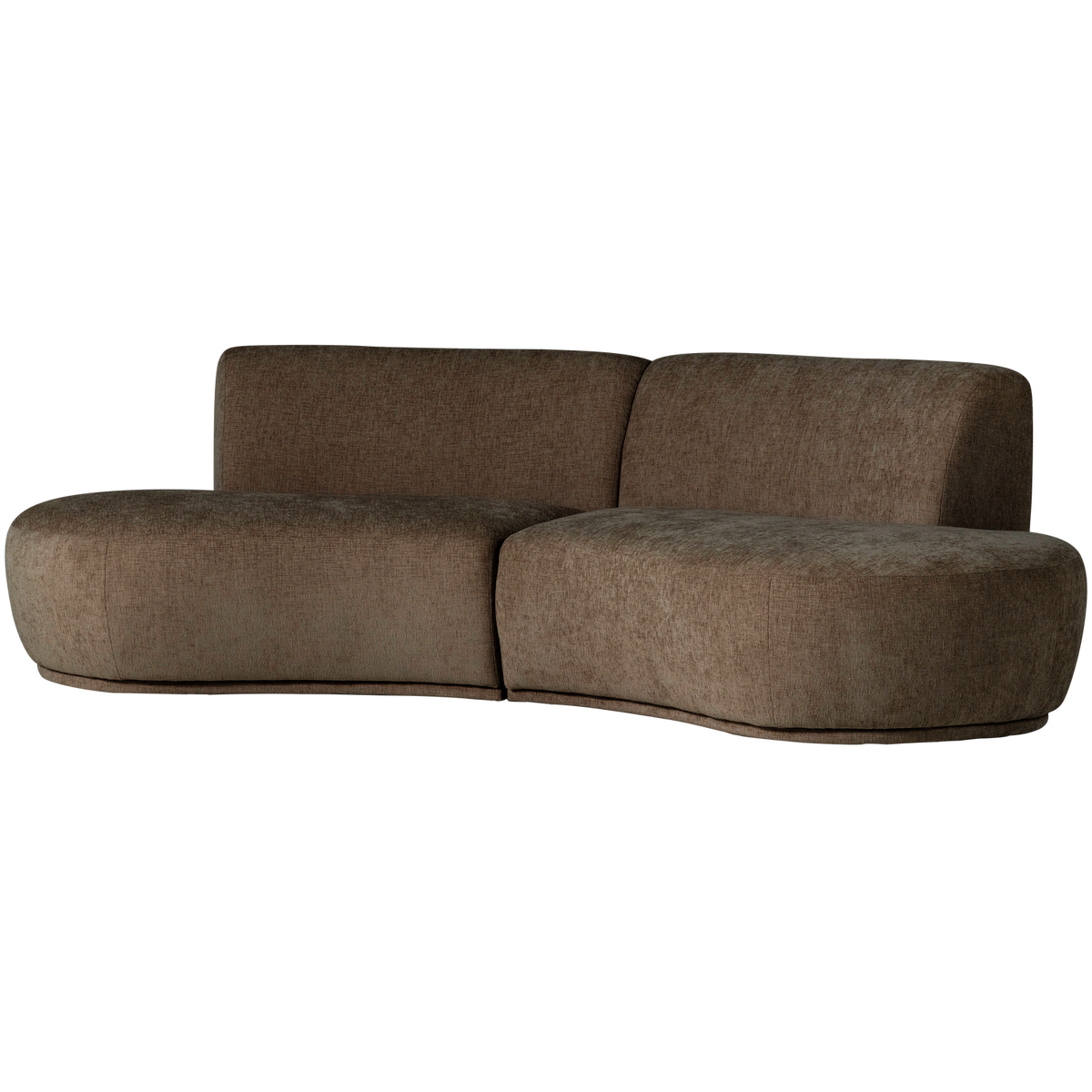 BATAVIER HALBRUNDES SOFA 4-SITZER VELVET BRAUN MELANGE