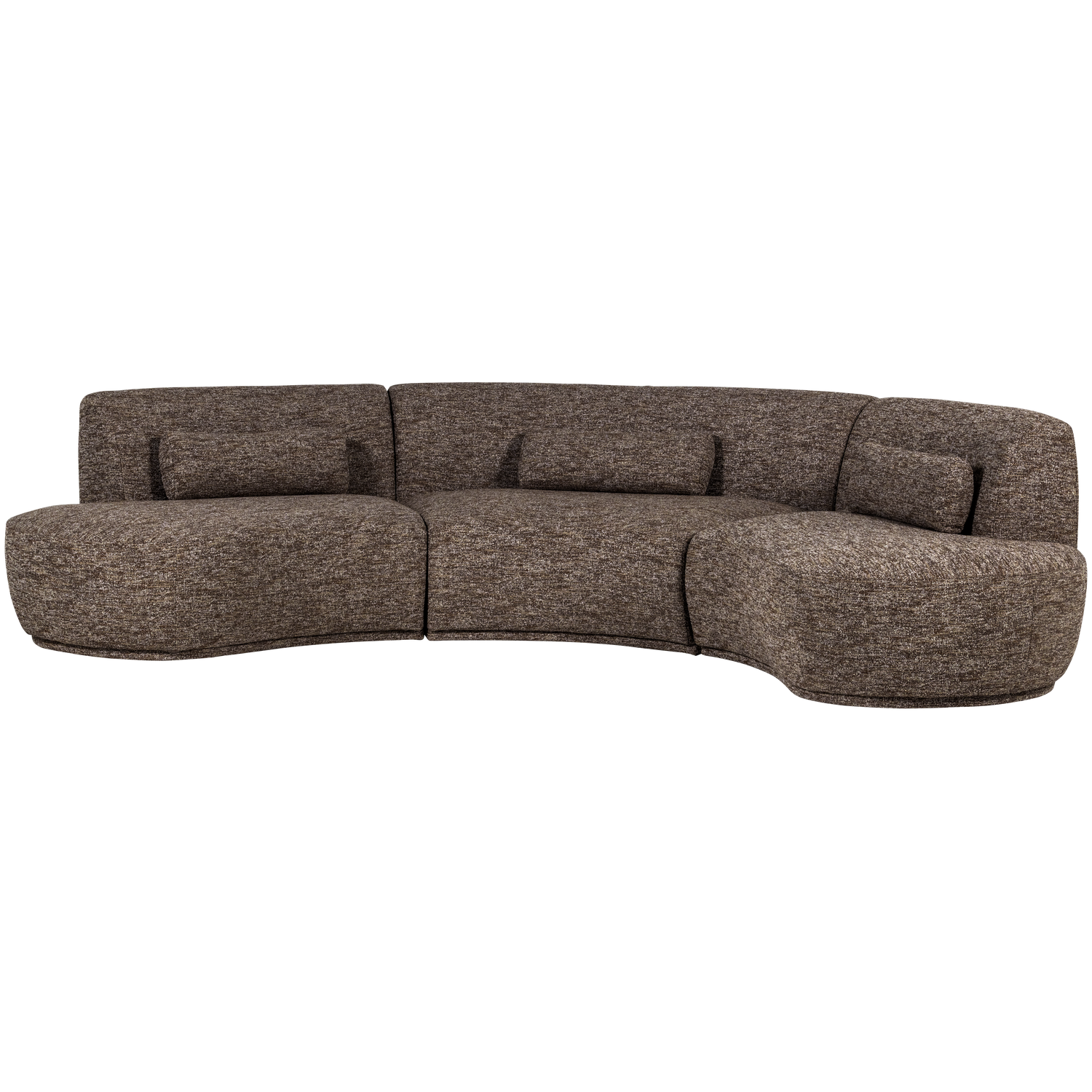 BATAVIER HALBRUNDES SOFA 6-SITZER BRAUN MELANGE