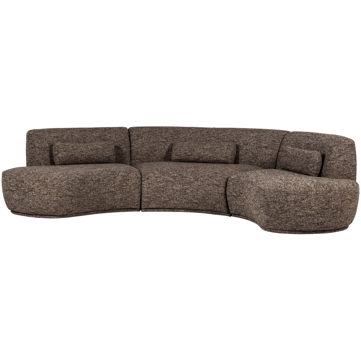 BATAVIER HALBRUNDES SOFA 6-SITZER BRAUN MELANGE