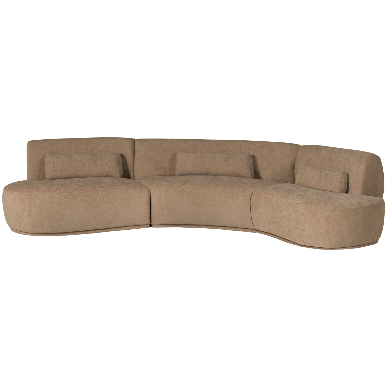 BATAVIER HALBRUNDES SOFA 6-SITZER VELVET HELLBRAUN MELANGE
