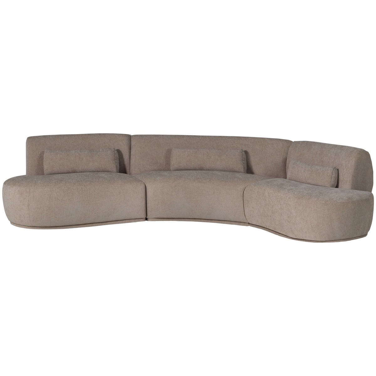 BATAVIER HALBRUNDES SOFA 6-SITZER VELVET SAND MELANGE