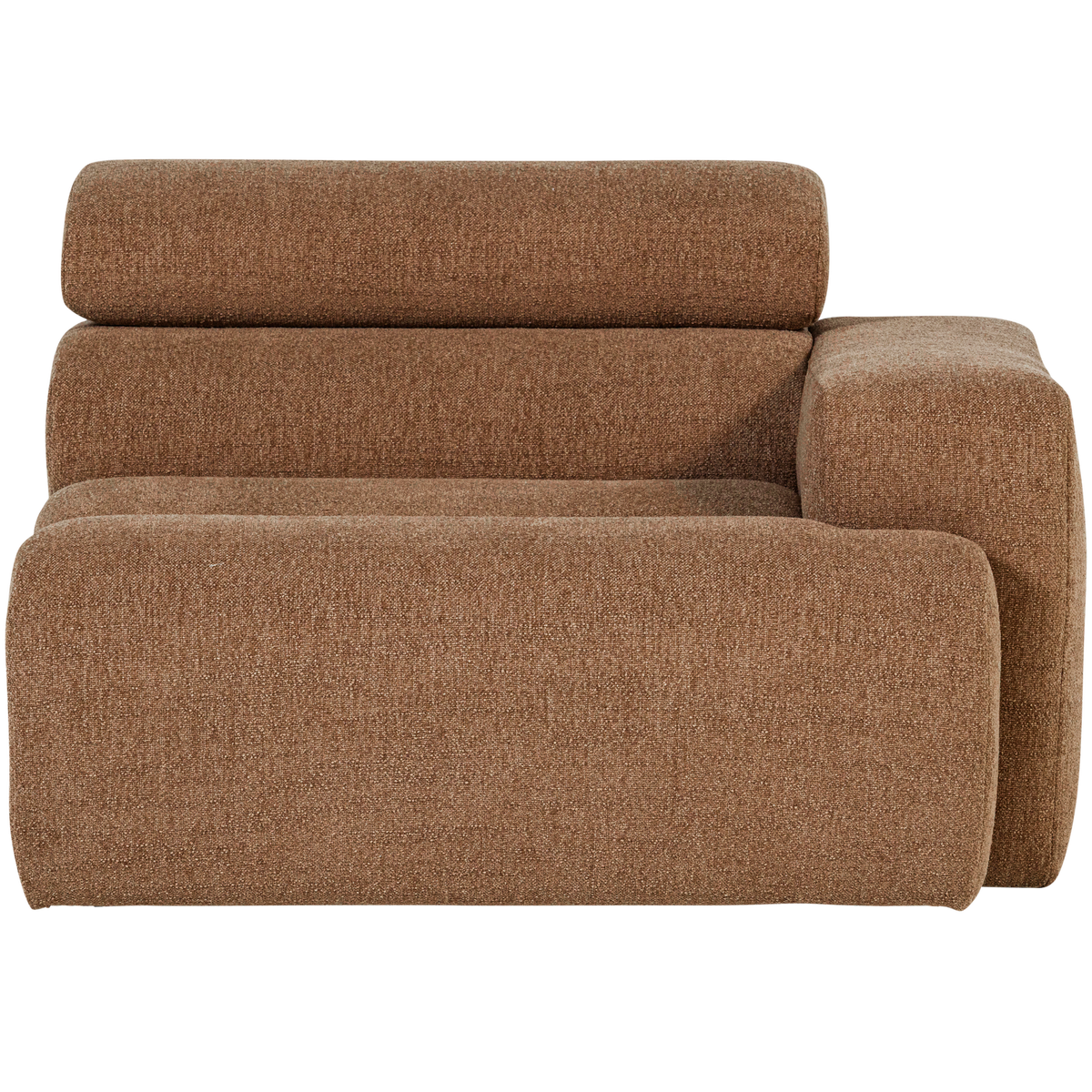 NOVI 1-SITZER ELEMENT ARM RECHTS BOUCLE KARAMELBRAUN