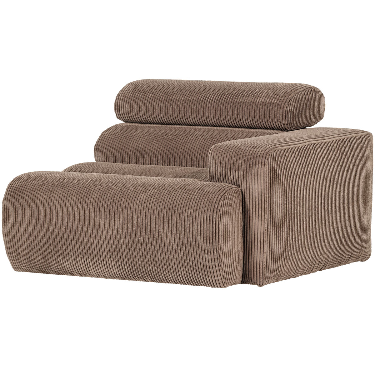 NOVI 1-SITZER ELEMENT ARM RECHTS GERIPPTER STOFF TAUPE