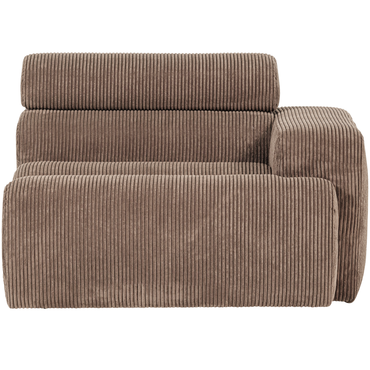 NOVI 1-SITZER ELEMENT ARM RECHTS GERIPPTER STOFF TAUPE