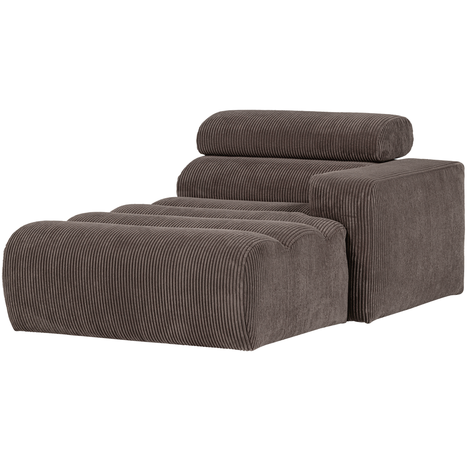 NOVI CHAISE LONGUE ELEMENT ARM RECHTS GERIPPTER GRAU/BRAUN