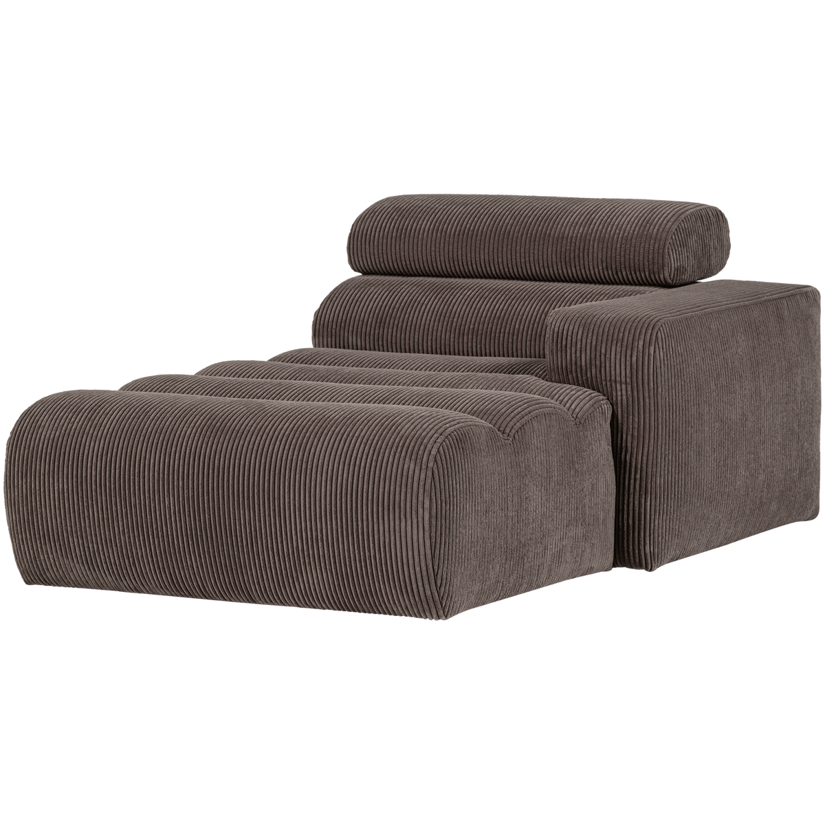 NOVI CHAISE LONGUE ELEMENT ARM RECHTS GERIPPTER GRAU/BRAUN