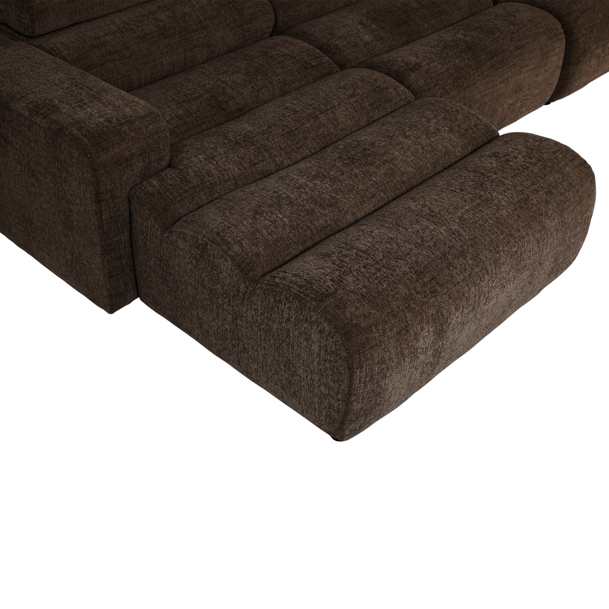 NOVI CHAISE LONGUE SOFA LINKS DUNKEL BRAUN MELANGE