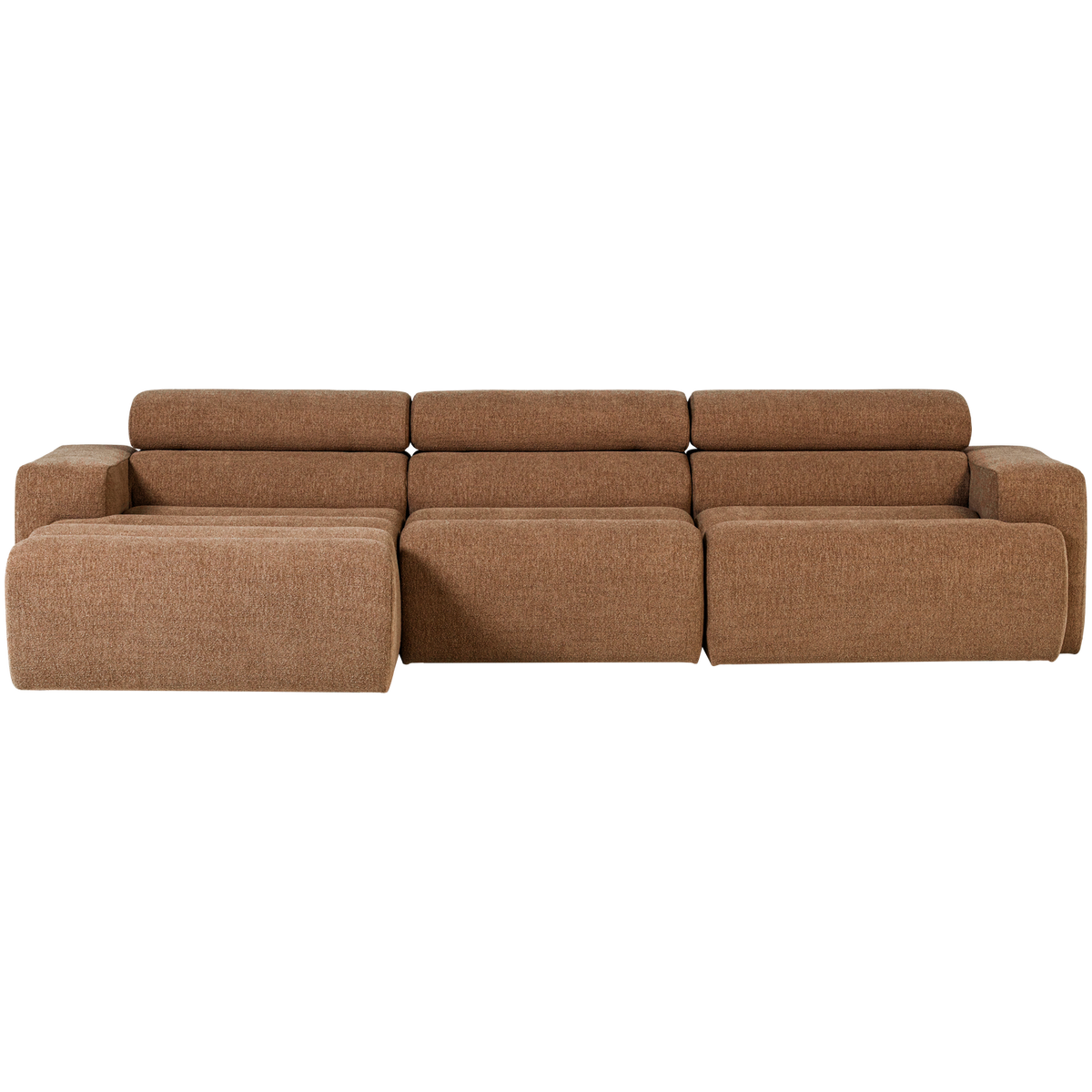 NOVI CHAISE LONGUE SOFA LINKS BOUCLE KARAMELBRAUN