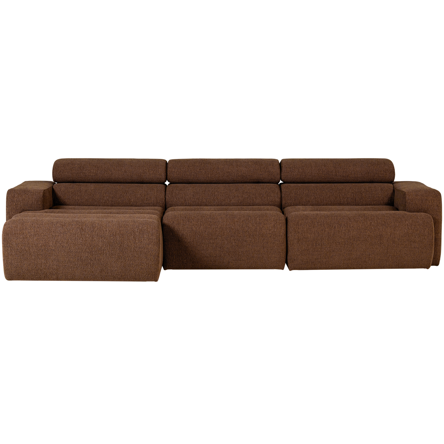 NOVI CHAISE LONGUE SOFA LINKS BOUCLE MOKKABRAUN