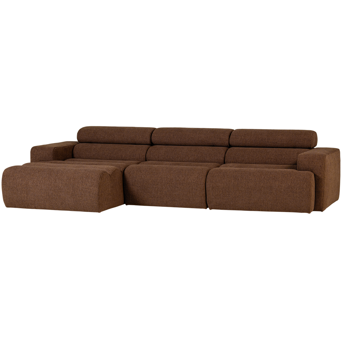 NOVI CHAISE LONGUE SOFA LINKS BOUCLE MOKKABRAUN