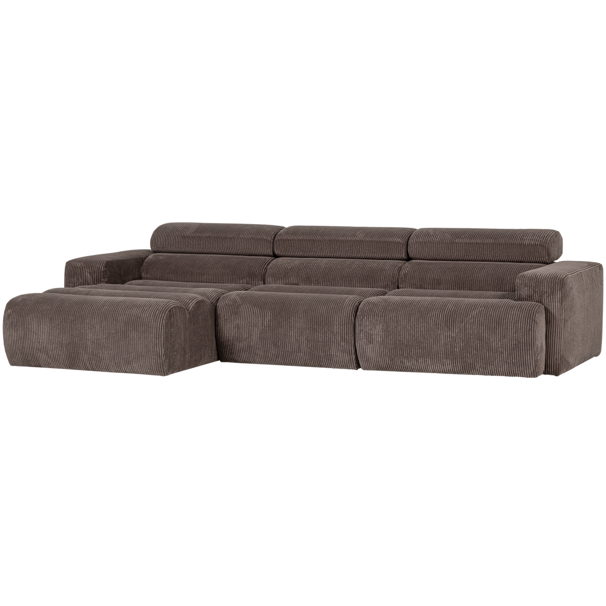 NOVI CHAISE LONGUE SOFA LINKS GERIPPTER GRAU/BRAUN