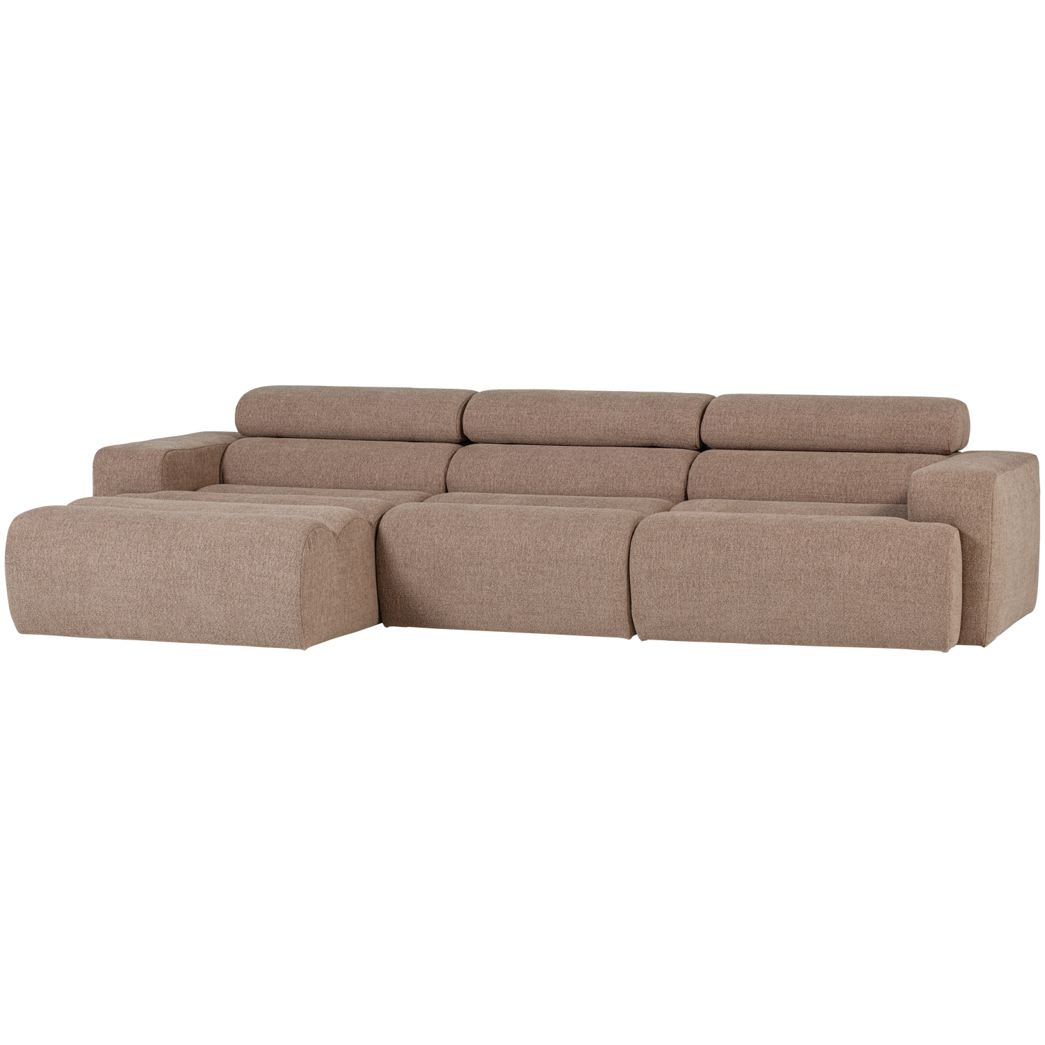 NOVI CHAISE LONGUE SOFA LINKS BOUCLE TAUPE