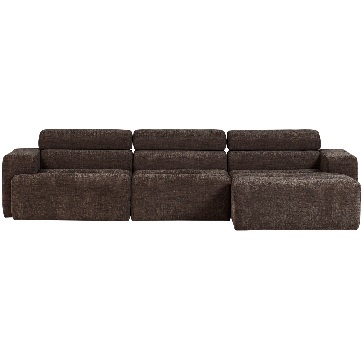 NOVI CHAISE LONGUE SOFA RECHTS DUNKEL BRAUN MELANGE