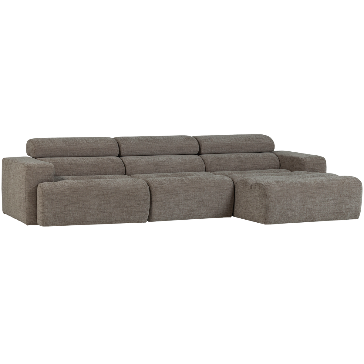 NOVI CHAISE LONGUE SOFA RECHTS GRAU MELANGE