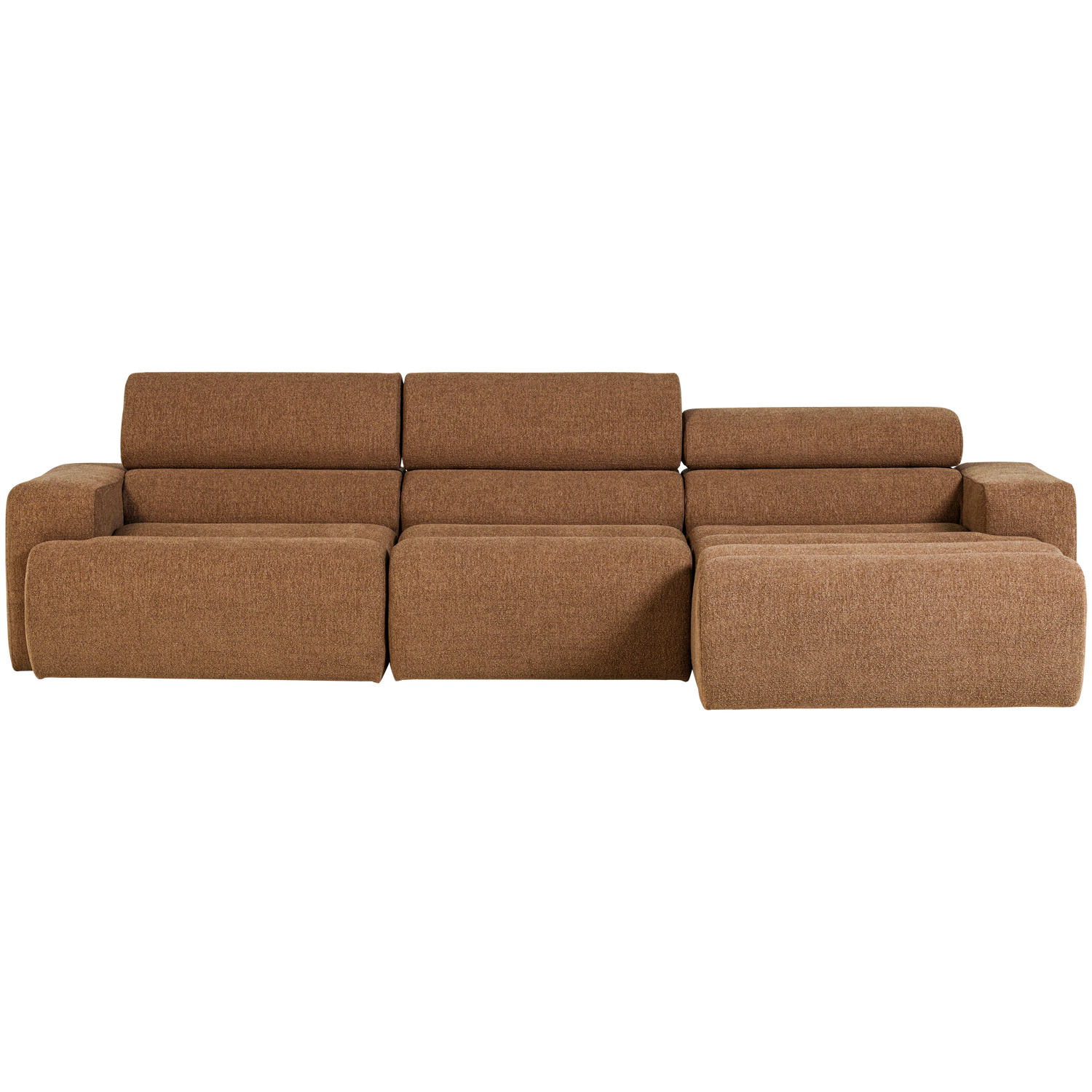 NOVI CHAISE LONGUE SOFA RECHTS BOUCLE KARAMELBRAUN