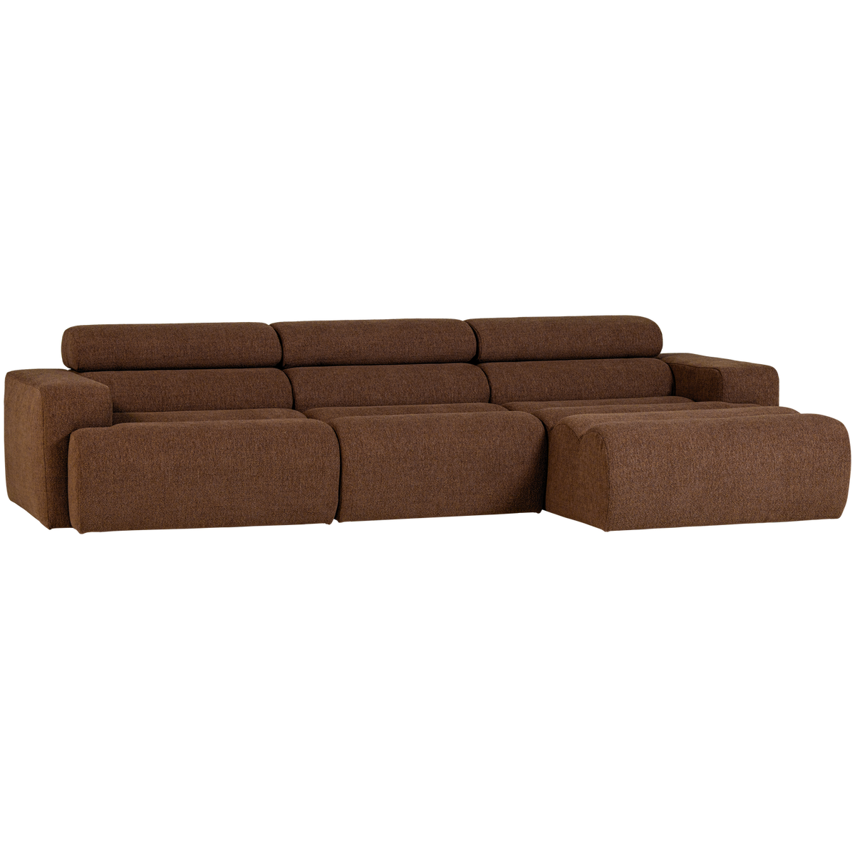 NOVI CHAISE LONGUE SOFA RECHTS BOUCLE MOKKABRAUN