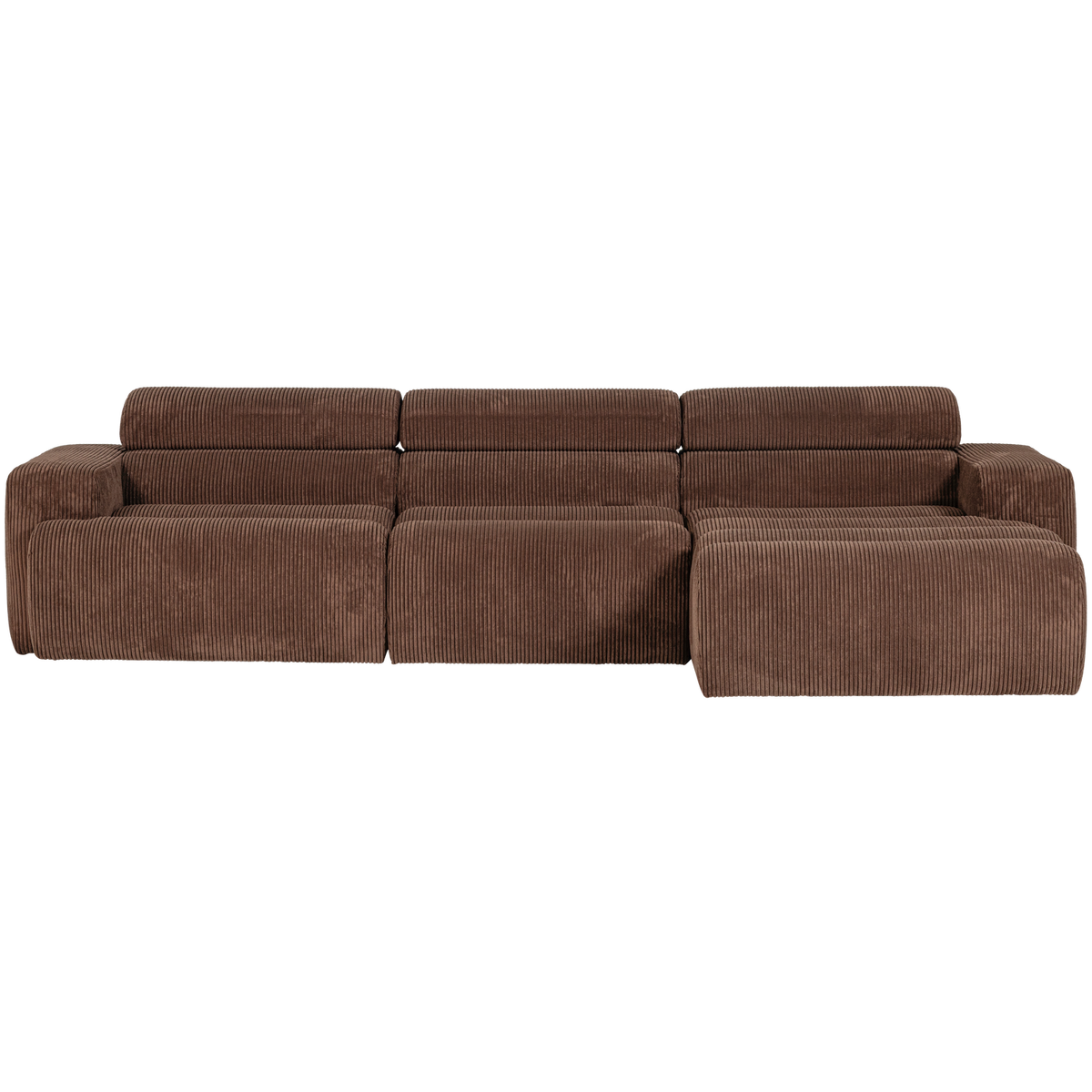 NOVI CHAISE LONGUE SOFA RECHTS GERIPPTER MOKKABRAUN