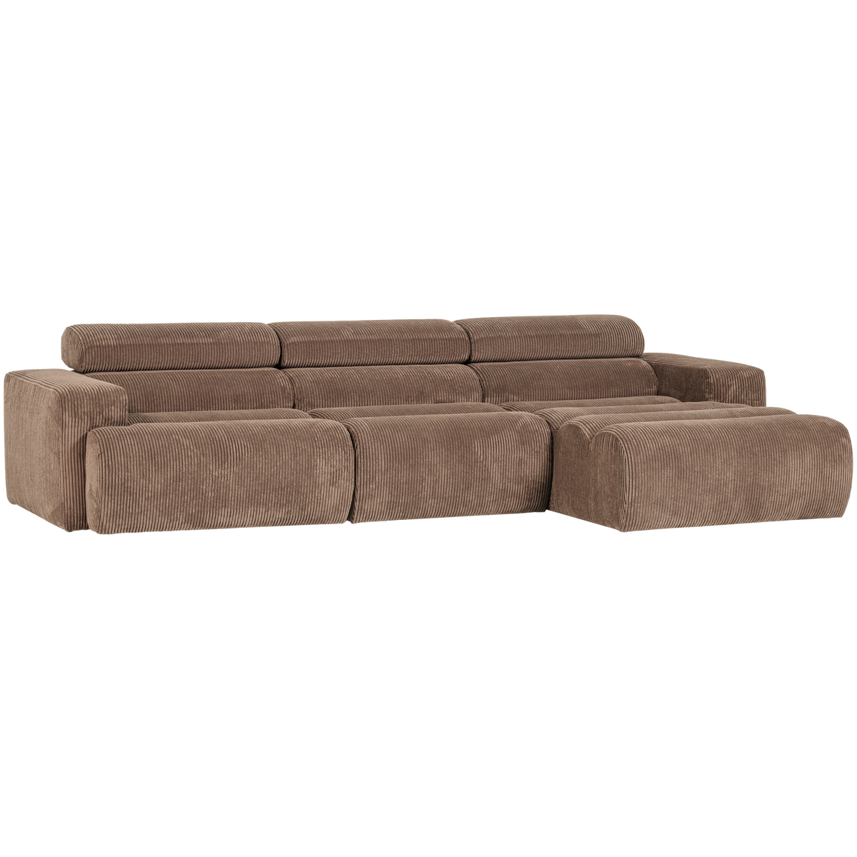 NOVI CHAISE LONGUE SOFA RECHTS GERIPPTER TAUPE
