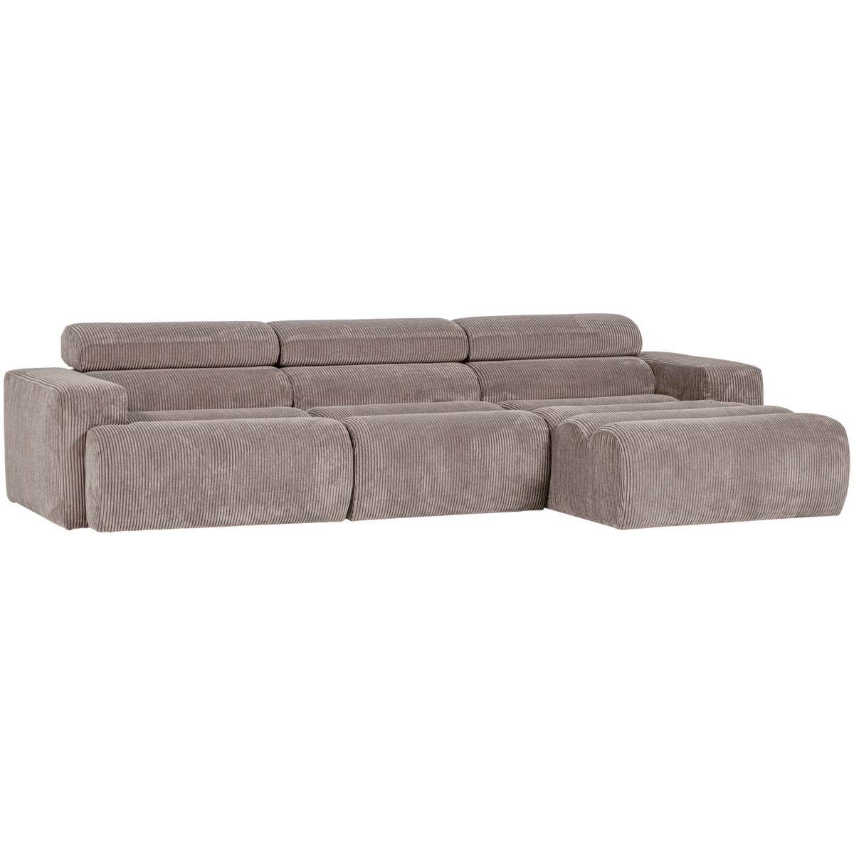 NOVI CHAISE LONGUE SOFA RECHTS GERIPPTER SAND