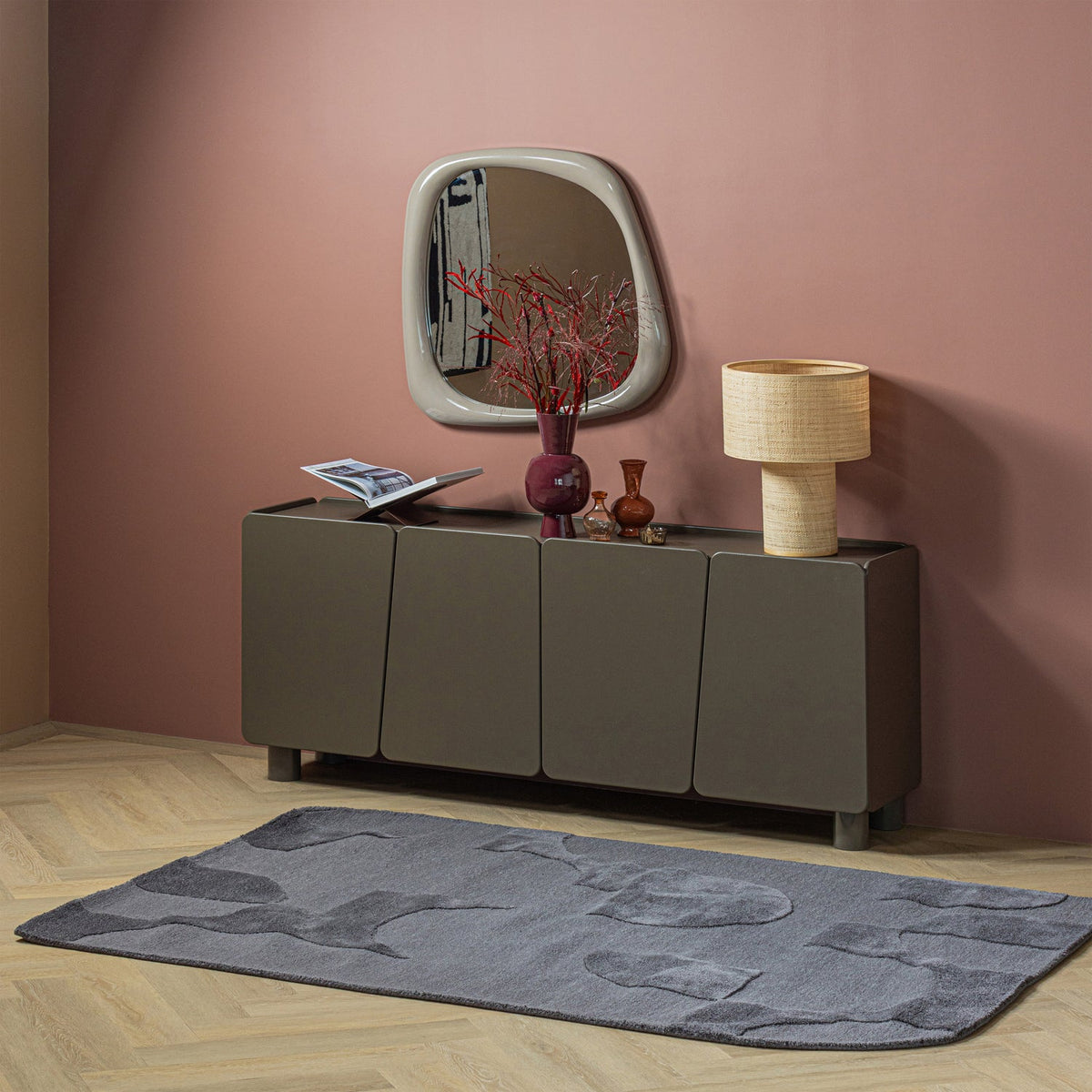 LIVO TEPPICH VISKOSE/WOLLE GRAU 170x240 CM