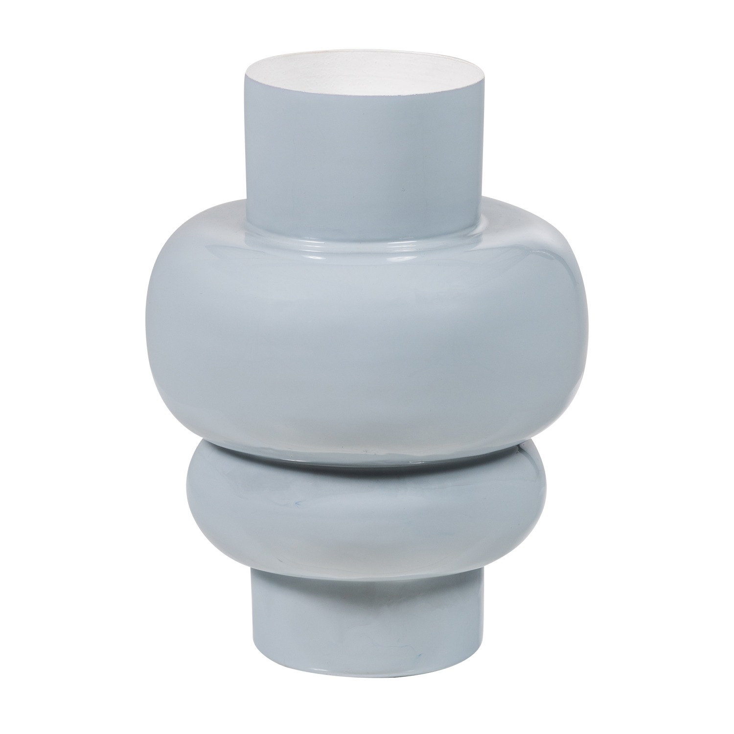 AURI VASE 27X20 CM METALL HOCHGLANZ HELLGRAU