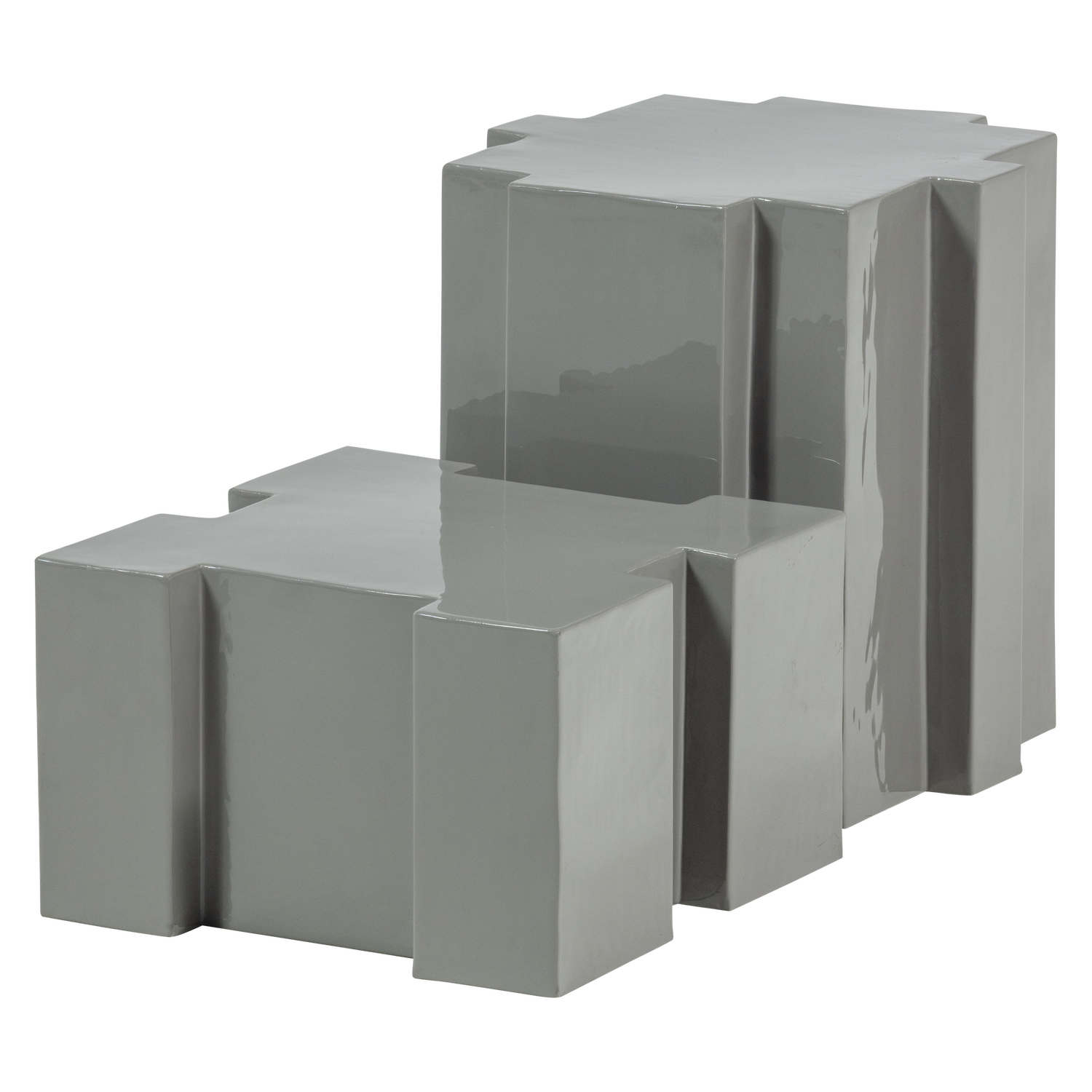 JASMIR BEISTELLTISCHE METALL GRAU - SET VON 2