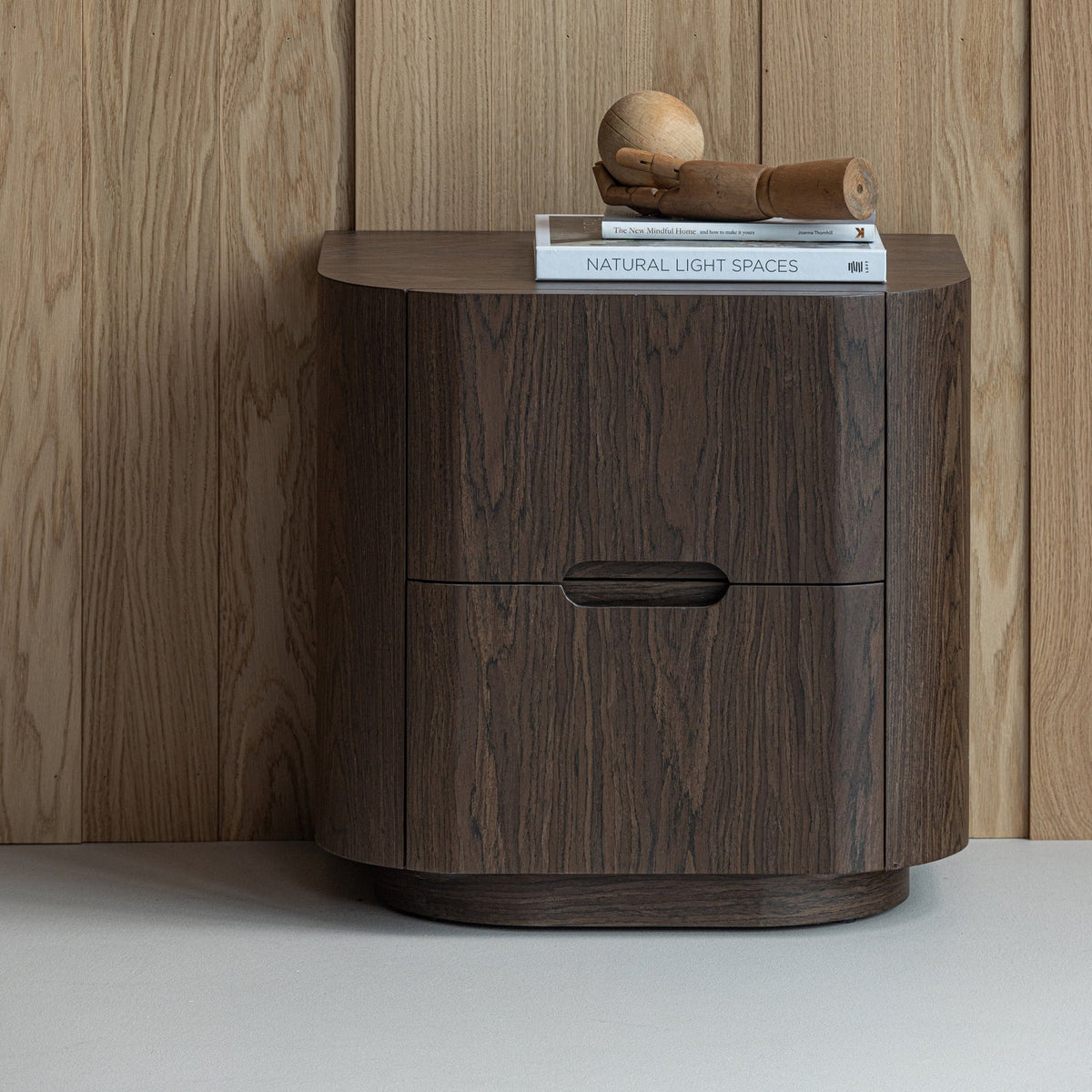 ARVI KOMMODE/NACHTTISCH 2 SCHUBLADEN HOLZ FURNIER BRAUN