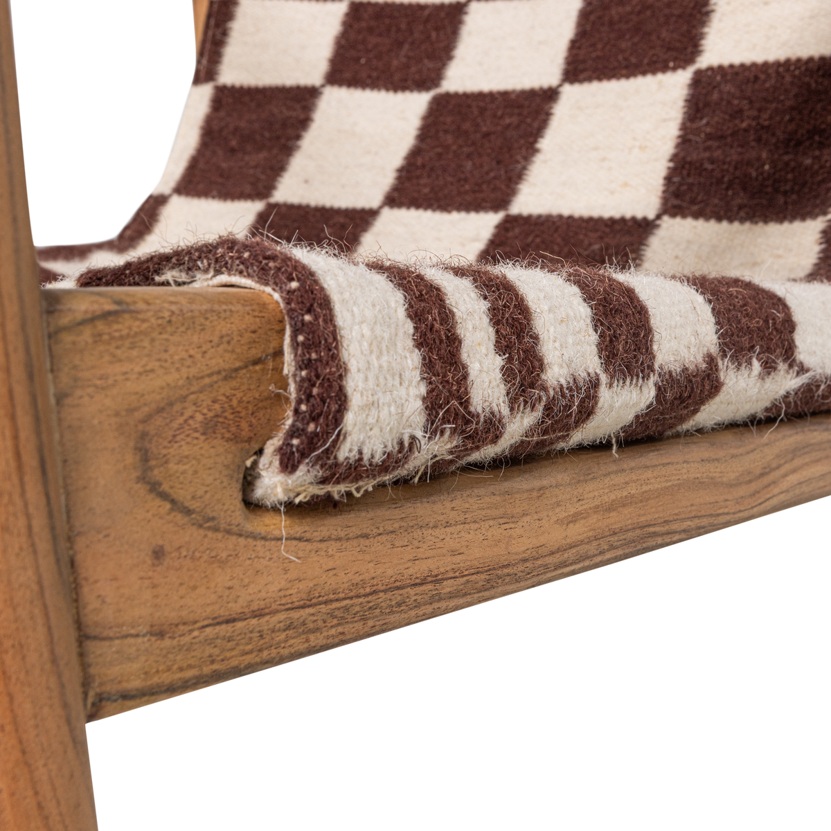 ZANO SESSEL HOLZ BRAUN MIT KELIM-SITZFLACHE NATUR