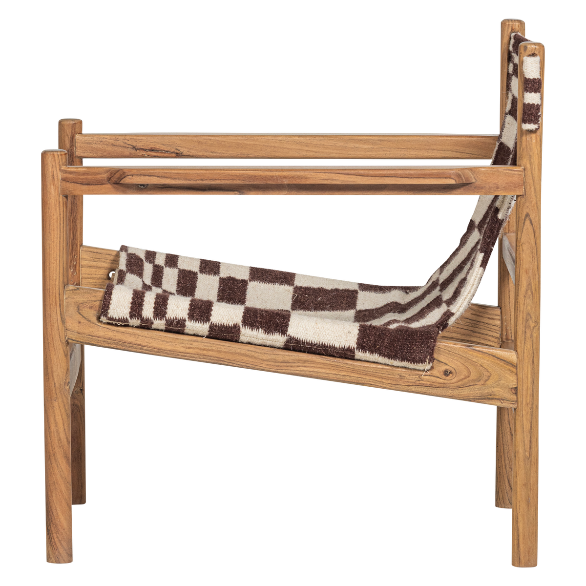 ZANO SESSEL HOLZ BRAUN MIT KELIM-SITZFLACHE NATUR